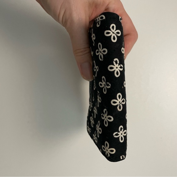 Vera Bradley Petite Trifold Wallet Mini Concerto Flower Floral Black Cream Ivory - Picture 9 of 11